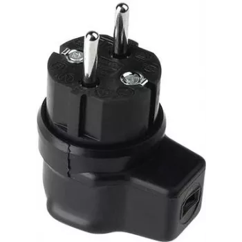 Clavija angular eléctrica Bachmann goma maciza 740.017 IP44 negra, clavija angular de goma de 3 polos