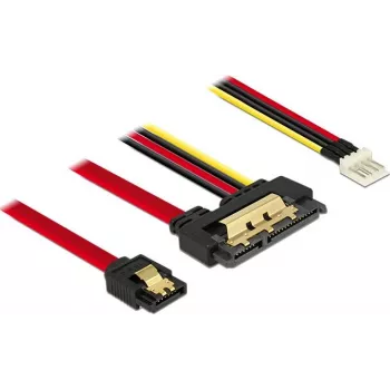 Cable SATA DeLOCK 85232 0,3 m SATA 7 pines + Molex 4 pines SATA 22 pines negro