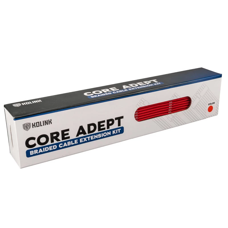 Kolink Core Adept COREADEPT-EK-RED kit de extensión de cables trenzados, 6 cables, rojo