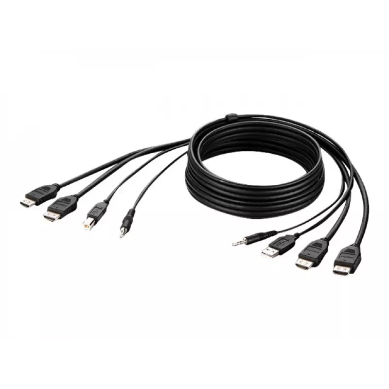 Cable combo Belkin Secure KVM - Cable de vídeo / USB / audio - conforme a TAA - USB, minijack, HDMI (M)
