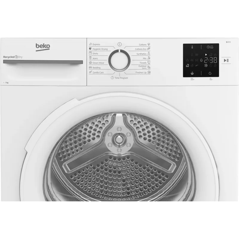 Lavadora BEKO BM3T372E0W, 7 kg, clase energética E, profundidad 54,5 cm