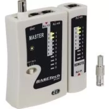 Comprobador de cables Basetech BT-200 BT-200 compatible con RJ-45, RJ-11, BNC