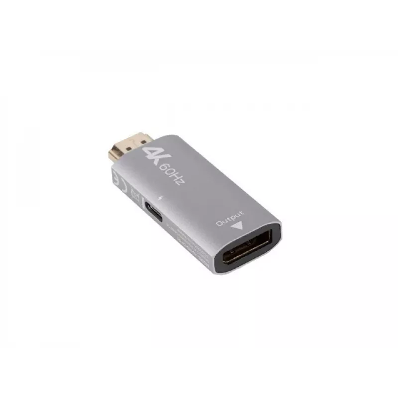 Adaptador de cable de vídeo Lanberg AD-HD-DP-01 HDMI Type-A DisplayPort Plata