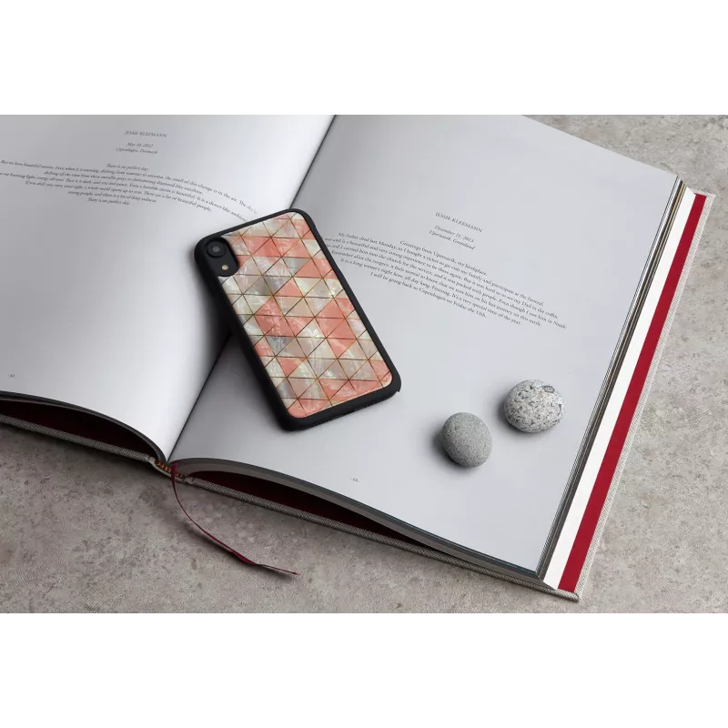 Funda para móvil iKins para iPhone XR — patrón de diamantes, negra