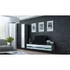Soporte TV Cama Meble VIGO NEW 30/140/40 — 1400×400×300 mm, parte superior gris, tablero de partículas, marco gris, frentes blanco brillante