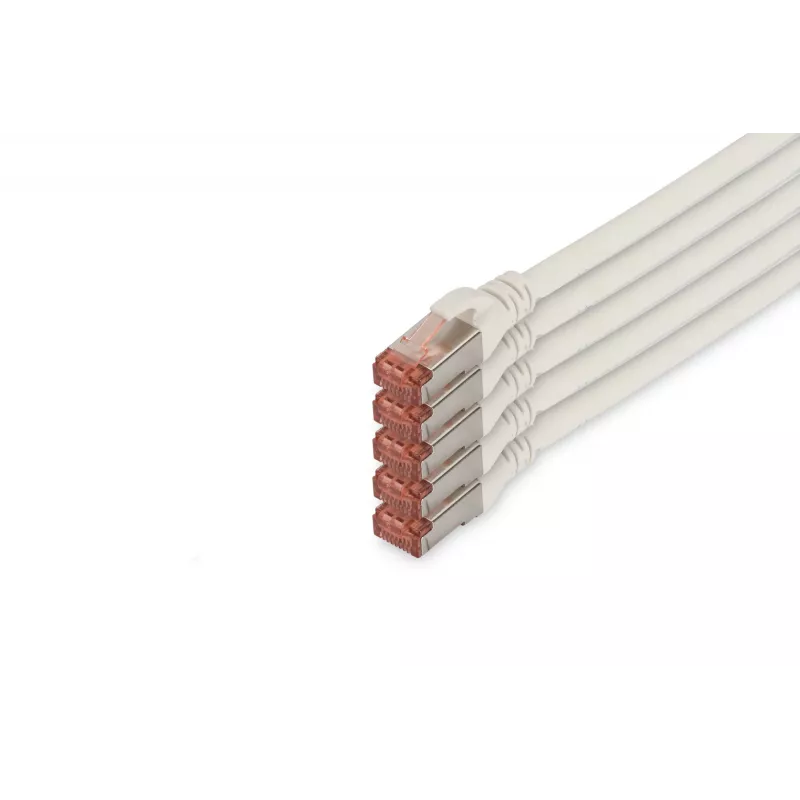 DIGITUS cable de conexión CAT6 S/FTP, 10 m, blanco, pack de 5