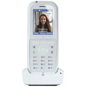 Teléfono DECT agfeo DECT 77 IP — auricular VoIP inalámbrico con manos libres, identificación de llamadas, pantalla (blanco)