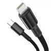 Baseus cable trenzado de alta densidad Type-C a Lightning, PD, 20W, 1m (negro)