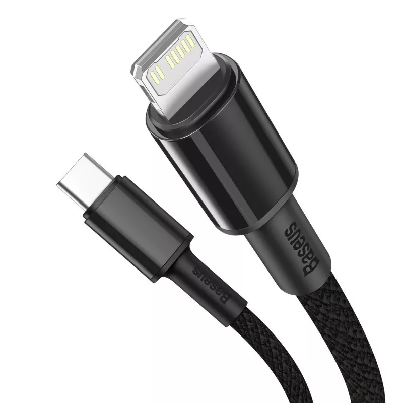 Baseus cable trenzado de alta densidad Type-C a Lightning, PD, 20W, 1m (negro)