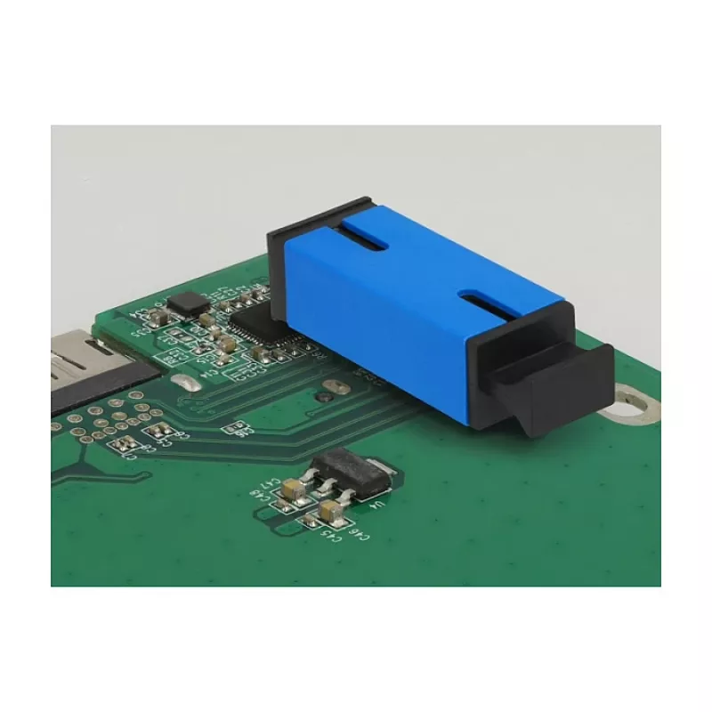 Acoplador de fibra óptica para PCB SC simplex hembra a SC simplex hembra monomodo azul