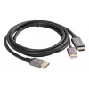 Adaptador de cable de vídeo Lanberg CA-HDDP-20CU-0018-BK 1,8 m DisplayPort HDMI + USB negro, plateado