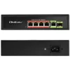 Switch Ethernet PoE QOLTEC 52296 — 4 puertos RJ45 PoE, 1 uplink RJ45