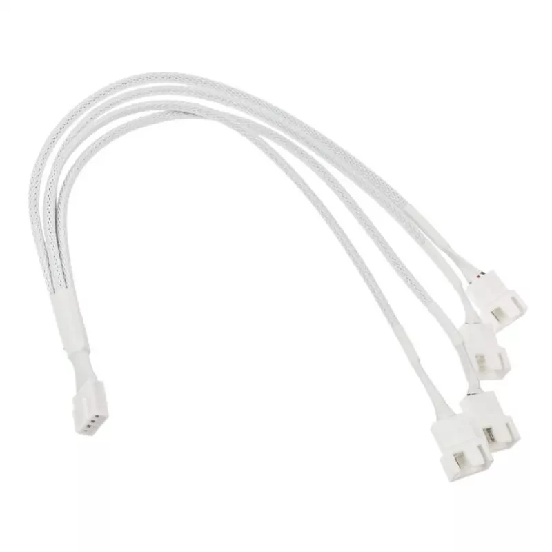 Cable divisor de ventilador Kolink 1-4 PWM - 35cm, trenzado, blanco (PGW-AC-KOL-161)