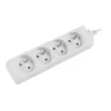 Regleta de enchufes 1,5 m, blanca, 4 enchufes, cable de cobre macizo
