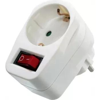 Toma AS Schwabe 45037 con interruptor integrado, individual, conector macho