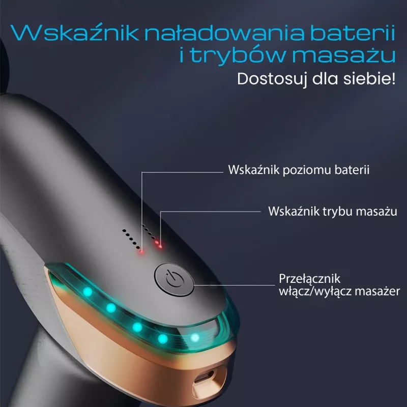 Pistola de masaje Extralink MSG-02-LITE 3200 rpm 6 accesorios