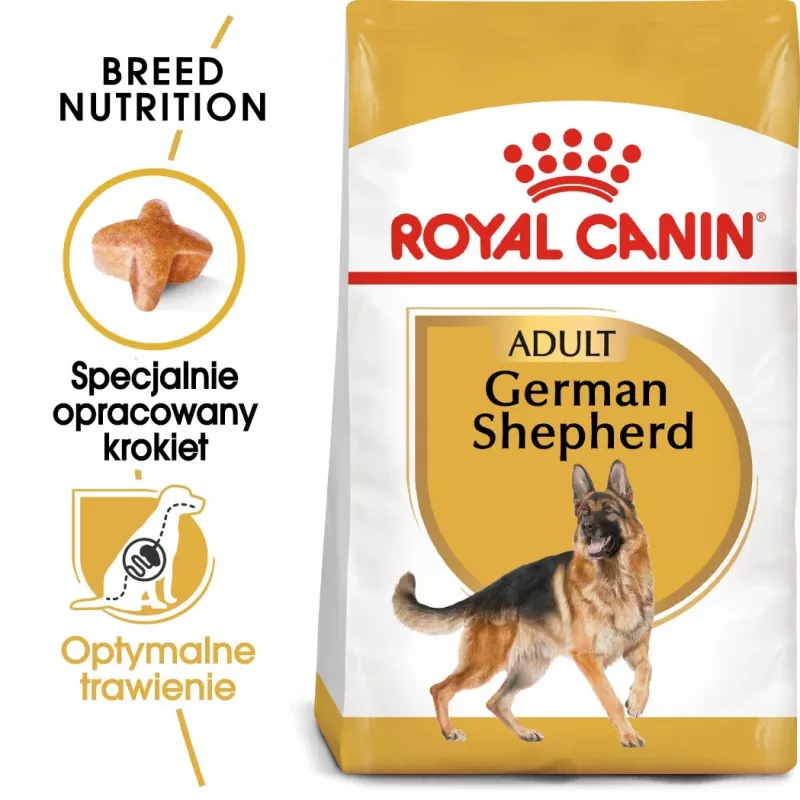 Pienso para perros Royal Canin German Shepherd Adult, 11 kg — raza grande, ave, 24 % proteína, 19 % grasa