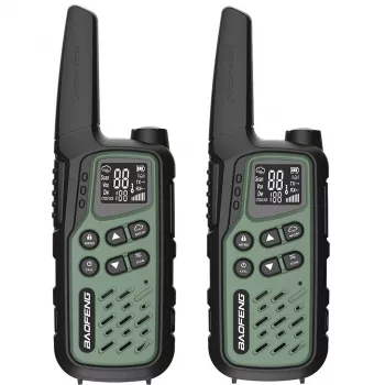 Emisora portátil Baofeng BF-T25E — 16 canales, 2×1400 mAh Li‑Ion, VOX, LCD, verde, set de 2