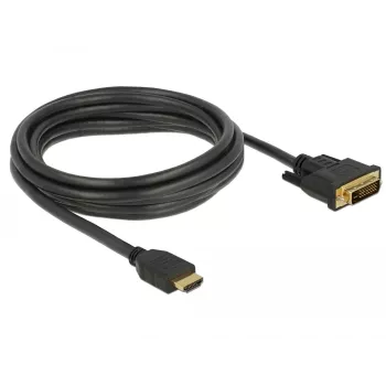 Adaptador de cable de vídeo DeLOCK 85655 3 m HDMI Type-A DVI negro