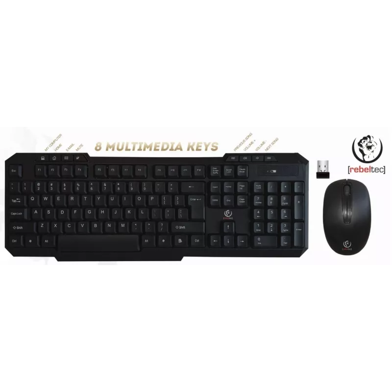 Conjunto de teclado y ratón inalámbricos Rebeltec