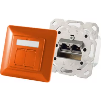 Toma de red 2 x RJ-45 ShiverPeaks S/CONN 74280-O Cat6a 500 MHz naranja metal mate