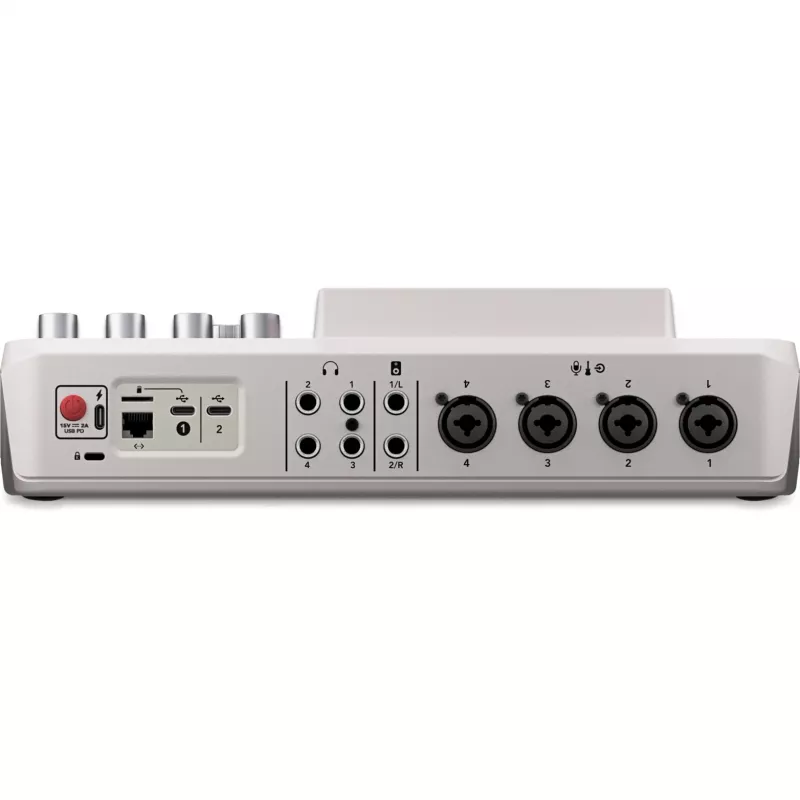 Interfaz de audio Rode RodeCaster Pro II blanco — consola de grabación USB multicanal