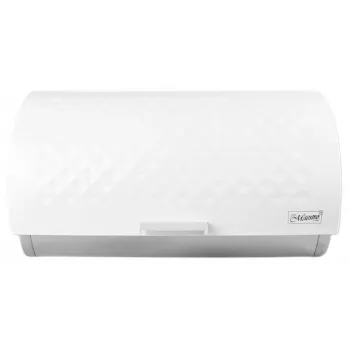 Panera Maestro MR-1676-WHITE, tapa abatible de acero inoxidable, blanca, 385×255×190 mm