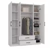 Armario ropero Topeshop ROMANA 160 BIEL KPLB 11 baldas 4 puertas blanco