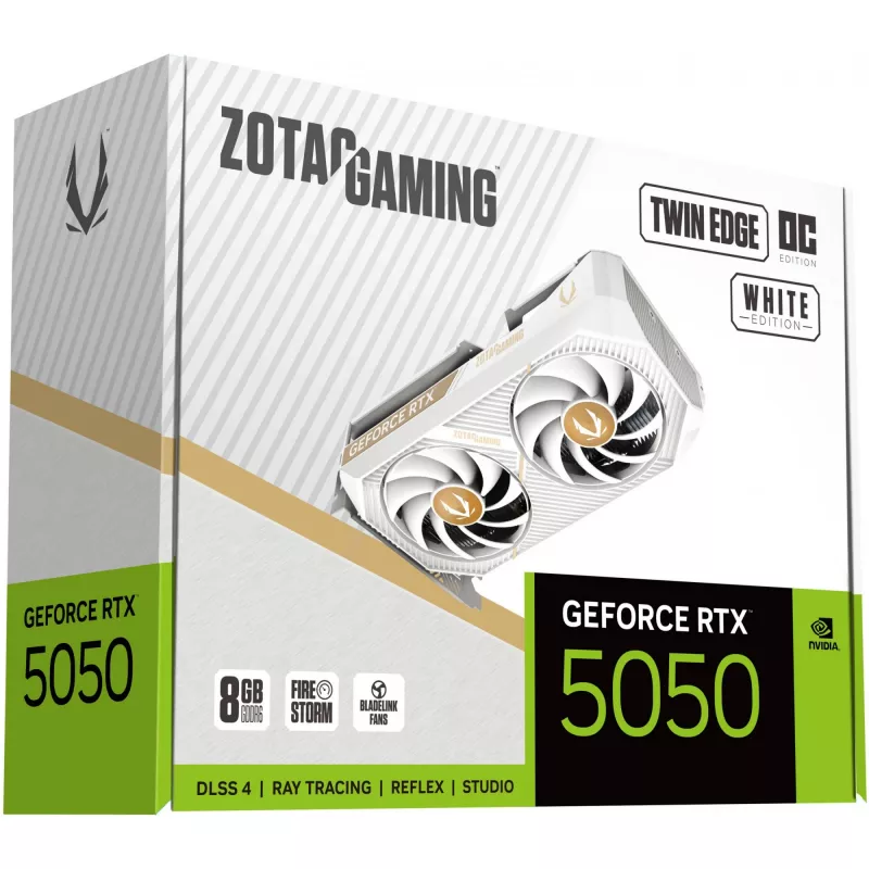 ZOTAC GAMING GeForce RTX 5050 Twin Edge OC 8GB GDDR6 Blanco Tarjeta gráfica