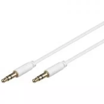 Cable de conexión jack 3,5 mm Wentronic Goobay, blanco, 2 m - conector macho jack 3,5 mm (3 polos, estéreo) a conector macho jack 3,5 mm (3 polos, estéreo) (69113)