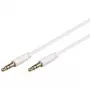 Cable de conexión jack 3,5 mm Wentronic Goobay, blanco, 2 m - conector macho jack 3,5 mm (3 polos, estéreo) a conector macho jack 3,5 mm (3 polos, estéreo) (69113)