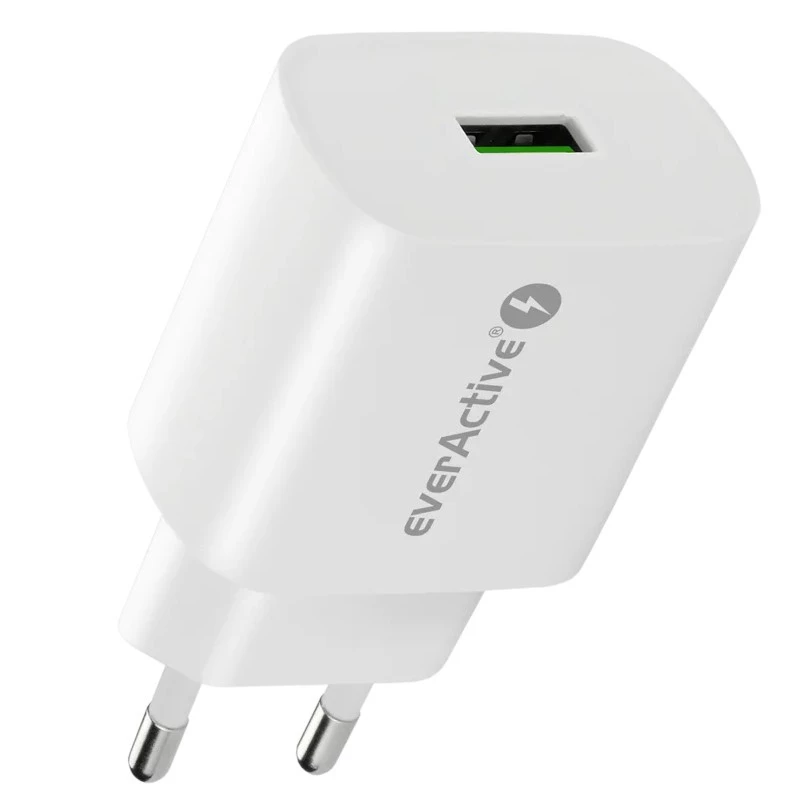 Cargador de teléfono 1x USB 18 W QC 3.0 blanco