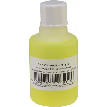 Tinta para almohadilla de sellos EUROLITE UV-activa transparente amarilla 50 ml (51107996)