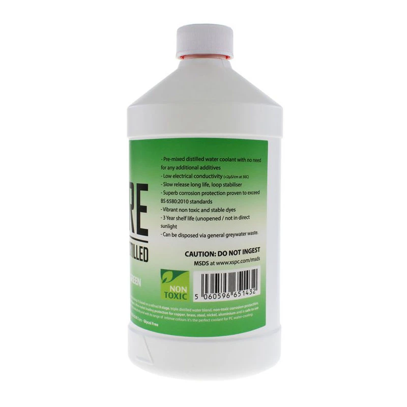 Refrigerante XSPC Pure Coolant 1 L, verde reactivo a UV, para sistemas de refrigeración líquida de PC