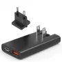 Cargador mini Choetech PD6011 PD65W GaN Slim USB-A+C (negro)