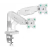 ONKRON G160-W Soporte de escritorio giratorio e inclinable para dos monitores de 13-32 pulgadas, hasta 8 kg, blanco