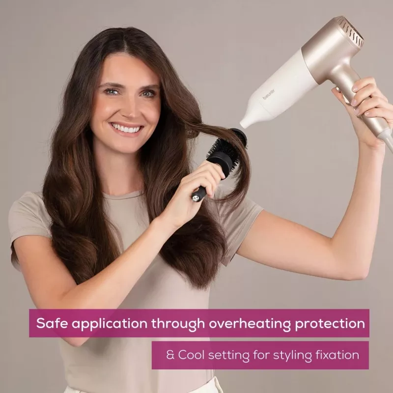 Beurer HC 70 ICONIC Pro secador de pelo, 2100 W, iónico, 3 temperaturas / 2 velocidades, dorado
