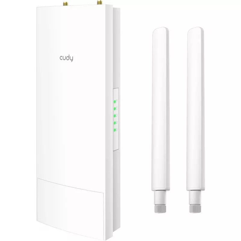 Punto de acceso Cudy AP1300 Outdoor — Doble banda 2,4/5 GHz, 300/867 Mbit/s, IP65, PoE, 2 antenas externas RP‑SMA