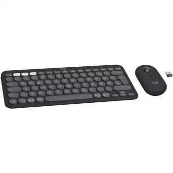 Logitech Pebble 2 Combo teclado y ratón inalámbricos QWERTZ alemán grafito