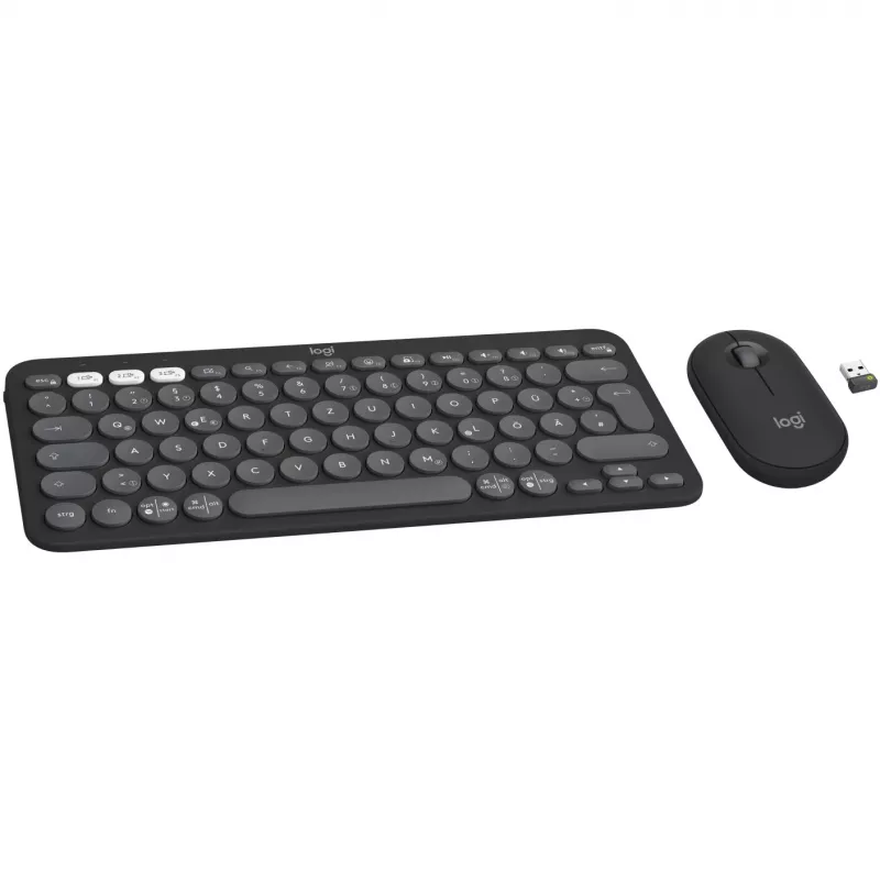 Logitech Pebble 2 Combo teclado y ratón inalámbricos QWERTZ alemán grafito