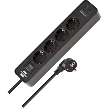 Alargador de corriente Brennenstuhl 1153240106 1,5 m 4 tomas AC para interior negro