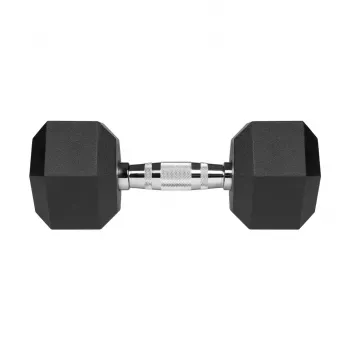 Mancuernas de hierro fundido con recubrimiento de goma HEX 2x10 kg REBEL ACTIVE