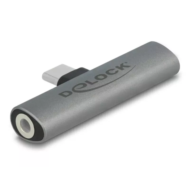 Adaptador de cable DeLOCK 64186 USB Type-C a USB Type-C + 3,5 mm gris