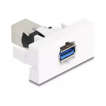 Módulo Keystone DELOCK 90910 – conector USB-A plano, blanco, 45×22,5×42,6 mm