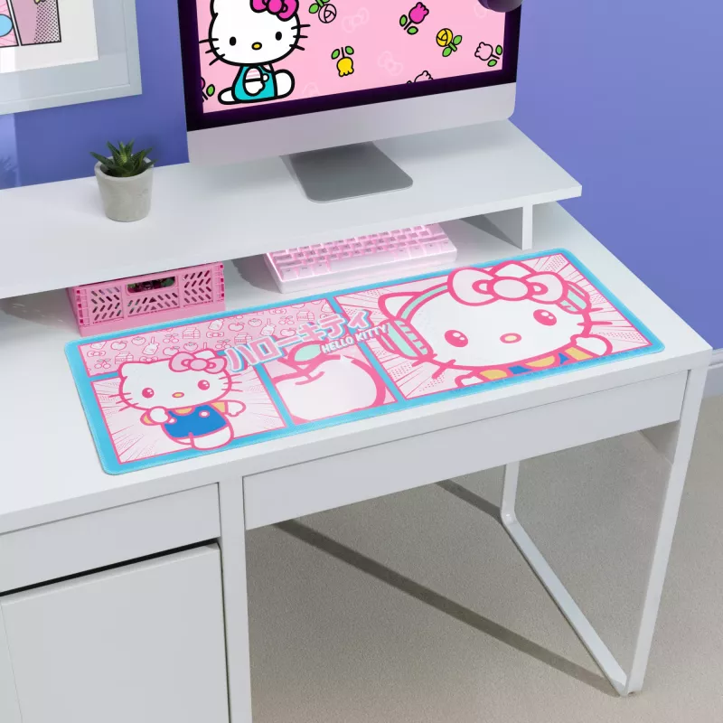 Alfombrilla de escritorio Paladone Hello Kitty – gran superficie suave para teclado y ratón, base antideslizante