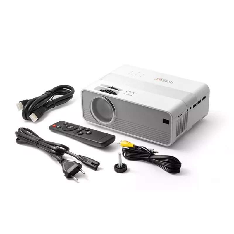 Technaxx TX-127 mini proyector LED, LCD, HD 720p (1280x720), blanco/gris