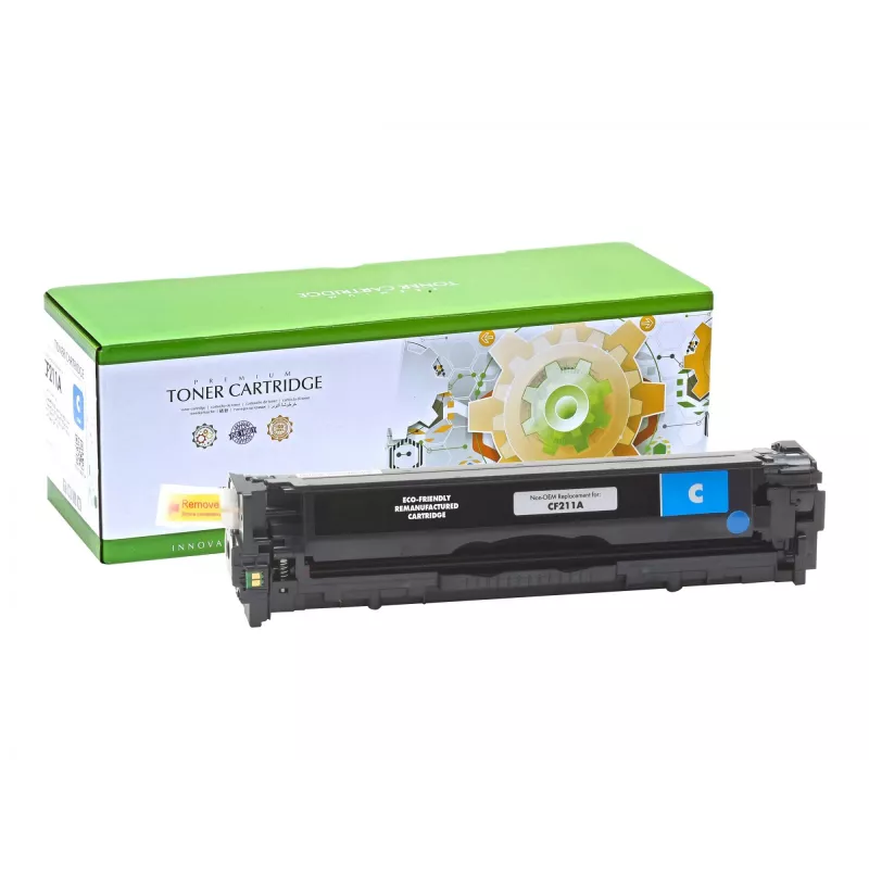 Cartucho de tóner STATIC compatible con HP CB541A/CF211A cian remanufacturado 1.400 páginas