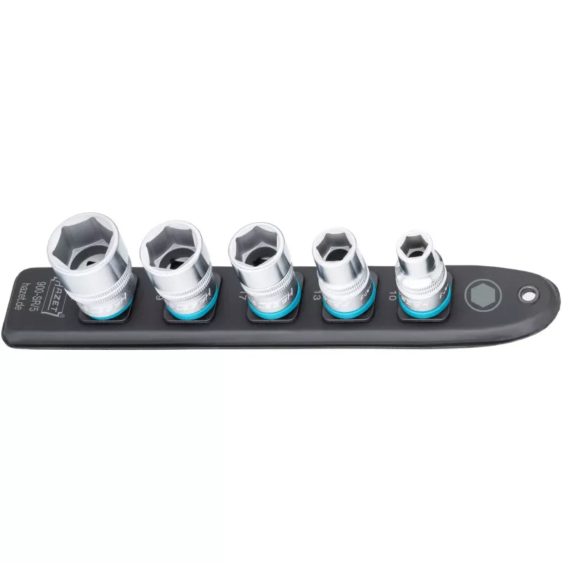Juego de vasos Hazet 900-SR/5 accionamiento de 1/2 pulgadas vasos hexagonales SW 10–22, 5 piezas