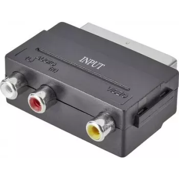 SpeaKa Professional Adaptador RCA / SCART [3x conector hembra RCA - 1x conector macho SCART] Negro (SP-7869904)