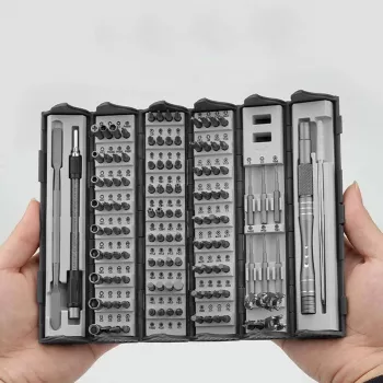 Set de destornilladores de precisión Extralink EX.21465 — kit magnético de 128 en 1 puntas